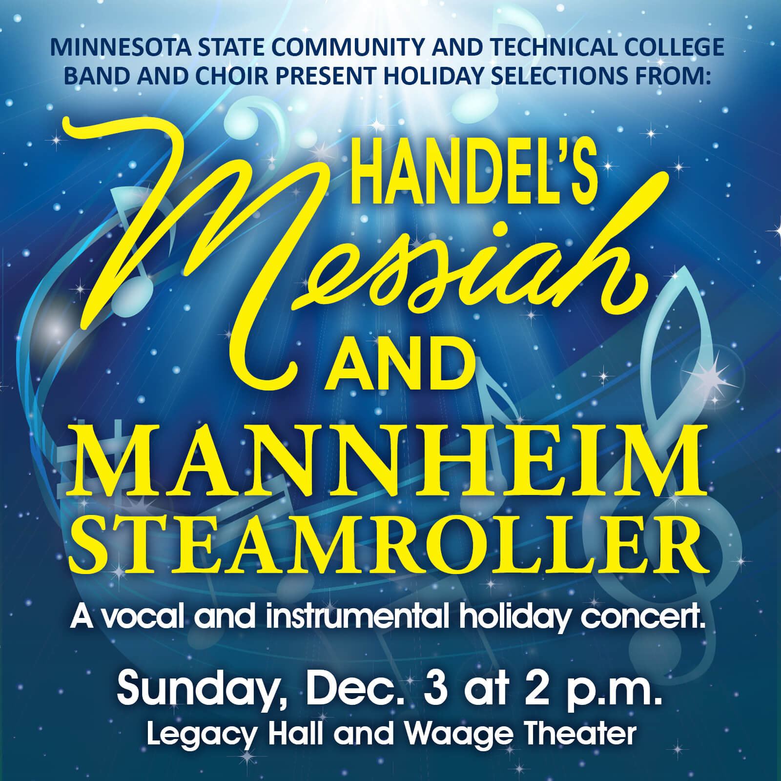 2023 M State holiday concert media square graphic